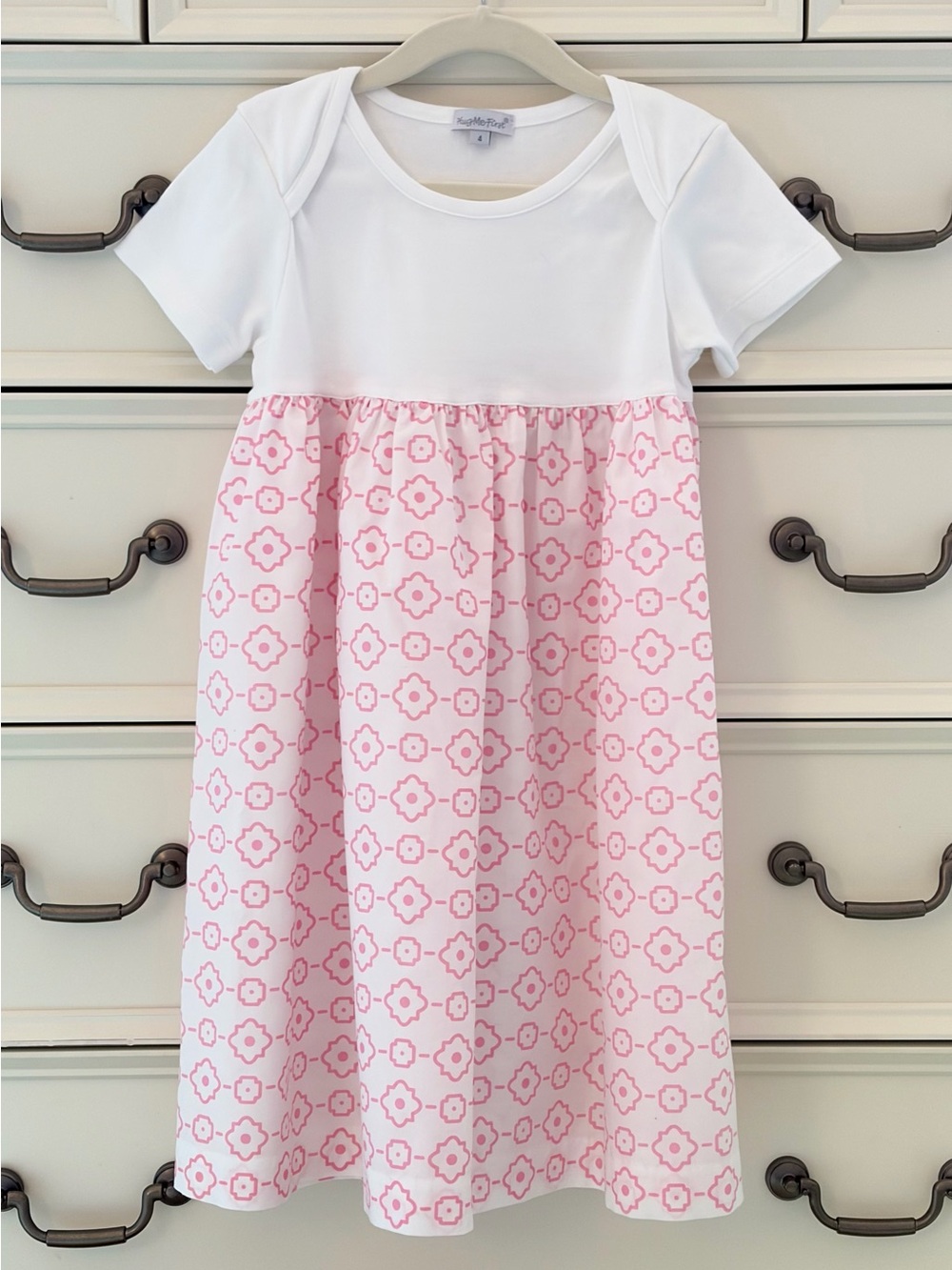 EUC Hug Me First (Baby Loren) Pink & White Pima Cotton Dress Size 4